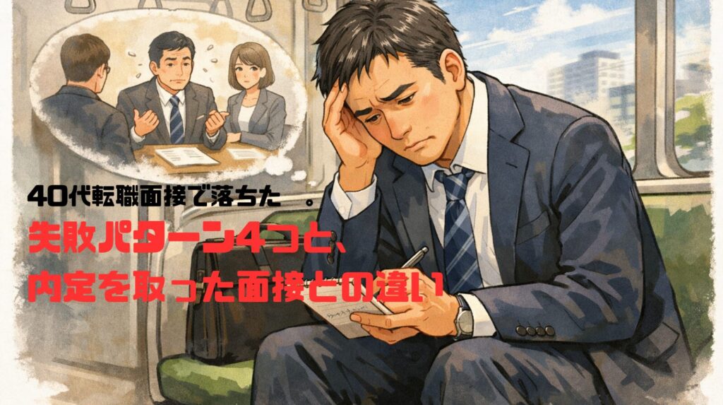 40代転職面接で落ちた——失敗パターン4つと、内定を取った面接との違い。