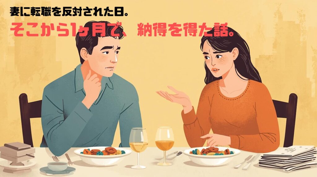 妻に転職を反対された日。 そこから1ヶ月で、納得を得た話。