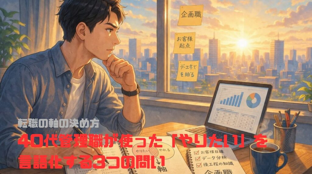 転職の軸の決め方｜40代管理職が使った「やりたい」を言語化する3つの問い