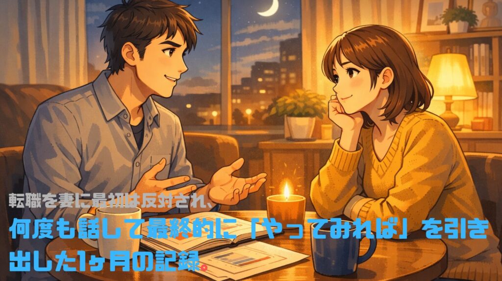 転職を妻に最初は反対され、何度も話して最終的に「やってみれば」を引き出した1ヶ月の記録