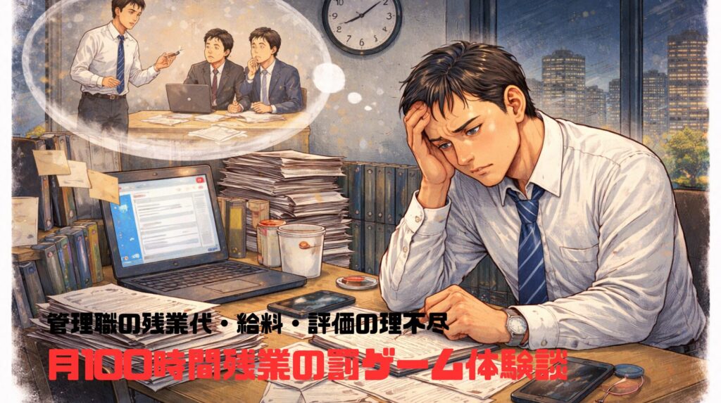 管理職の残業代・給料・評価の理不尽——月100時間残業の罰ゲーム体験談