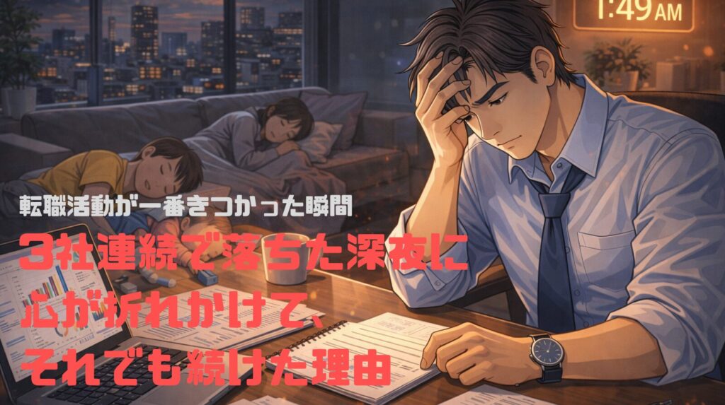 転職活動が一番きつかった瞬間——3社連続で落ちた深夜に心が折れかけて、それでも続けた理由