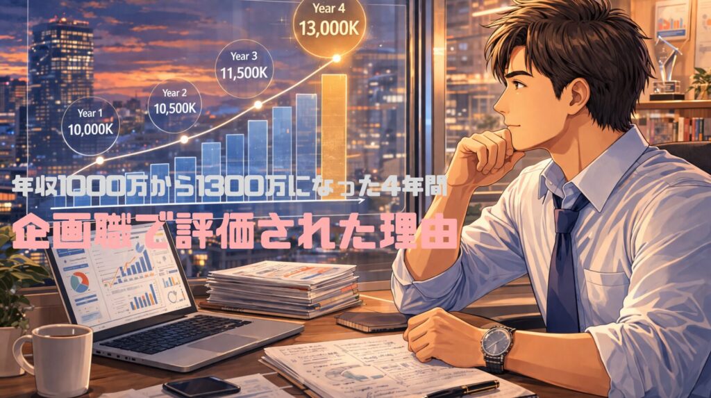 年収1000万から1300万になった4年間——企画職で評価された理由