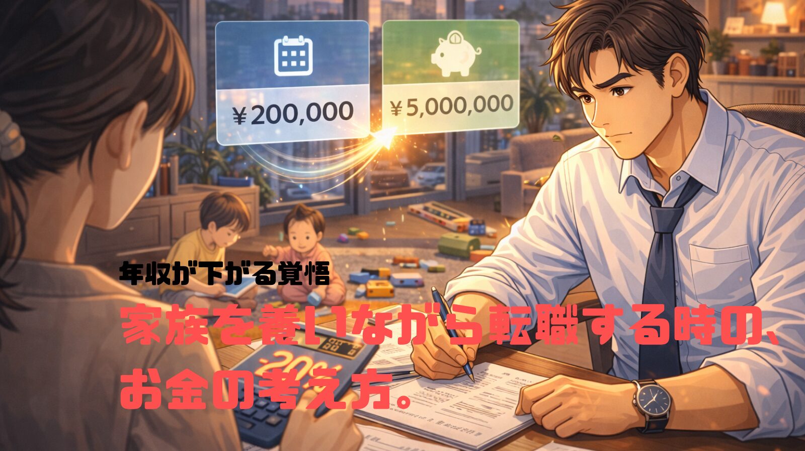 年収が下がる覚悟——家族を養いながら転職する時の、お金の考え方。