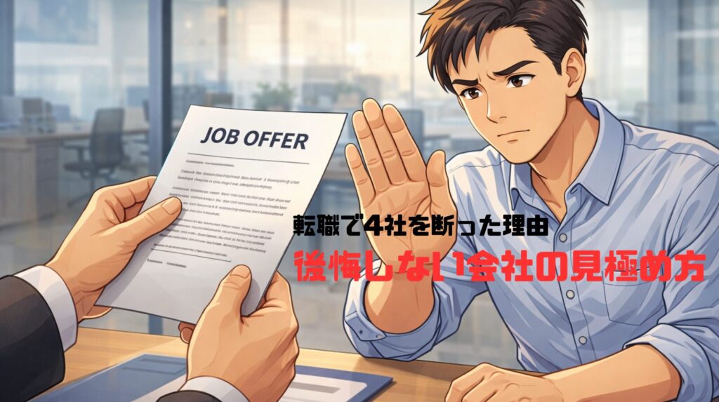 転職で4社を断った理由｜後悔しない会社の見極め方