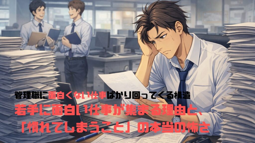 管理職に面白くない仕事ばかり回ってくる構造——若手に面白い仕事が集まる理由と、「慣れてしまうこと」の本当の怖さ