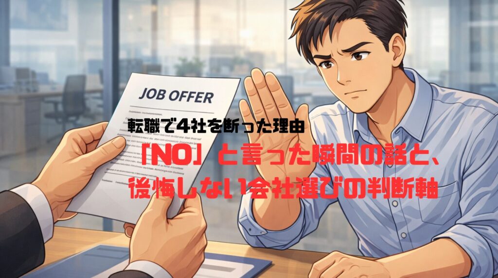 転職で4社を断った理由——「NO」と言った瞬間の話と、後悔しない会社選びの判断軸