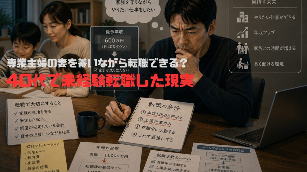 専業主婦の妻を養いながら転職できる？｜40代で未経験転職した現実