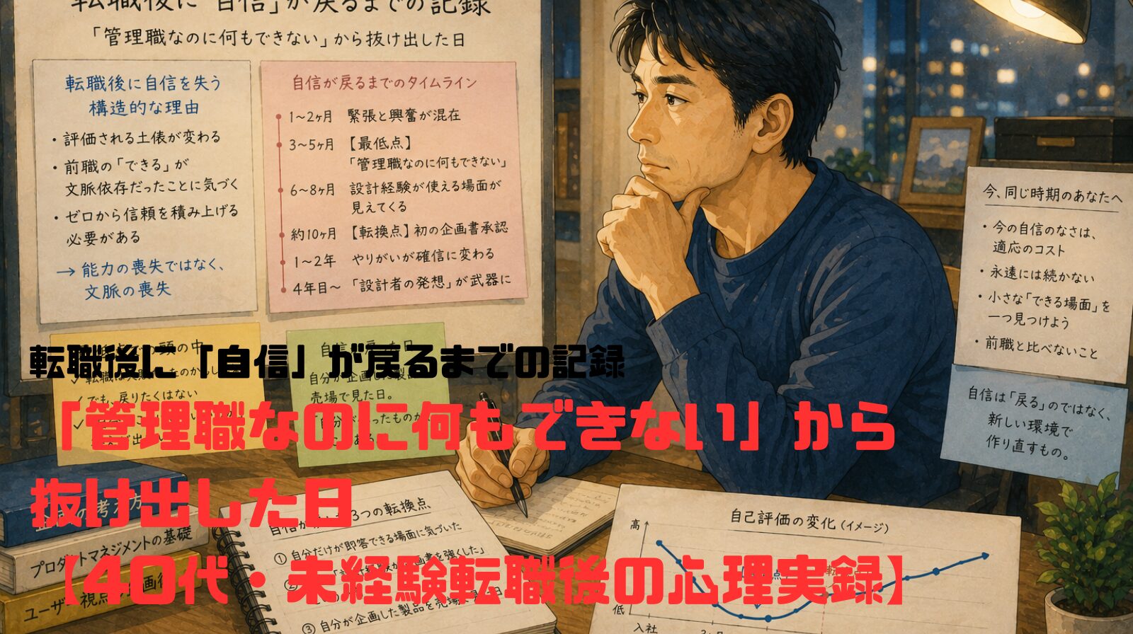 転職後に「自信」が戻るまでの記録——「管理職なのに何もできない」から抜け出した日【40代・未経験転職後の心理実録】