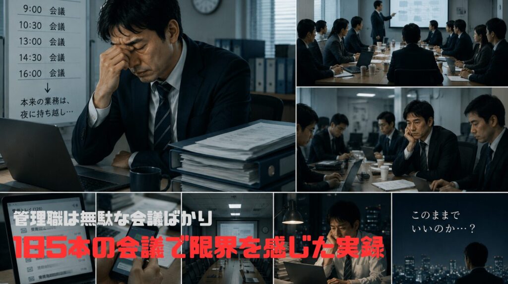 管理職は無駄な会議ばかり｜1日5本の会議で限界を感じた実録