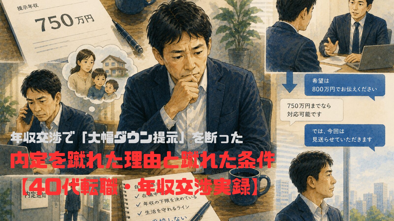 年収交渉で「大幅ダウン提示」を断った——内定を蹴れた理由と蹴れた条件【40代転職・年収交渉実録】