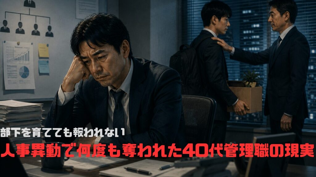 部下を育てても報われない｜人事異動で何度も奪われた40代管理職の現実