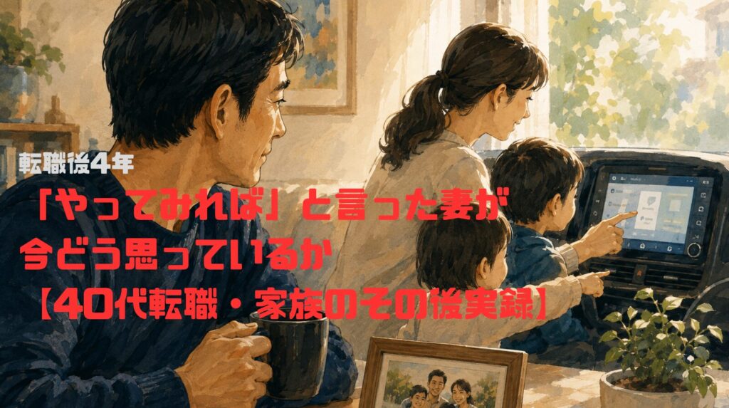 転職後4年、「やってみれば」と言った妻が今どう思っているか【40代転職・家族のその後実録】