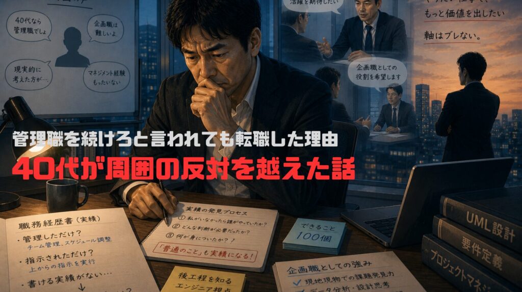 管理職を続けろと言われても転職した理由｜40代が周囲の反対を越えた話