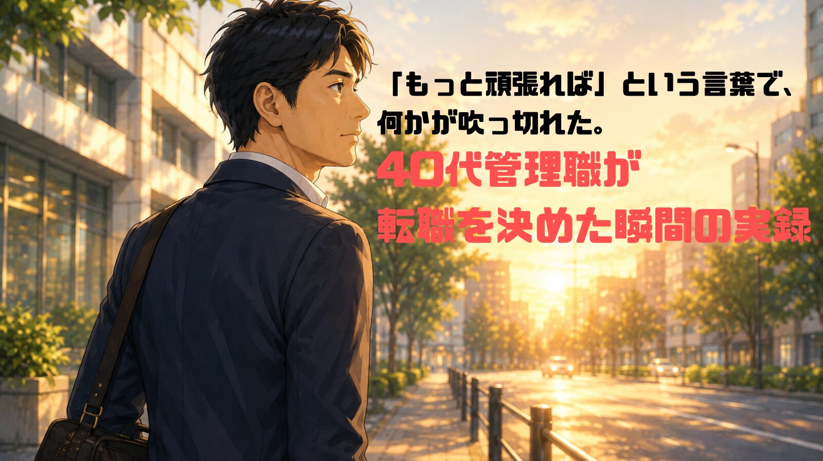 「もっと頑張れば」という言葉で、何かが吹っ切れた。——40代管理職が転職を決めた瞬間の実録