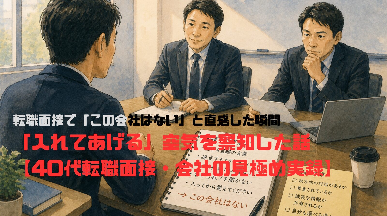 転職面接で「この会社はない」と直感した瞬間——「入れてあげる」空気を察知した話【40代転職面接・会社の見極め実録】