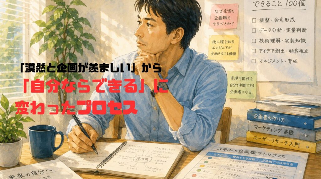 「漠然と企画が羨ましい」から「自分ならできる」に変わったプロセス——未経験転職の心理的ハードルを越えた実録【40代・エンジニア管理職】