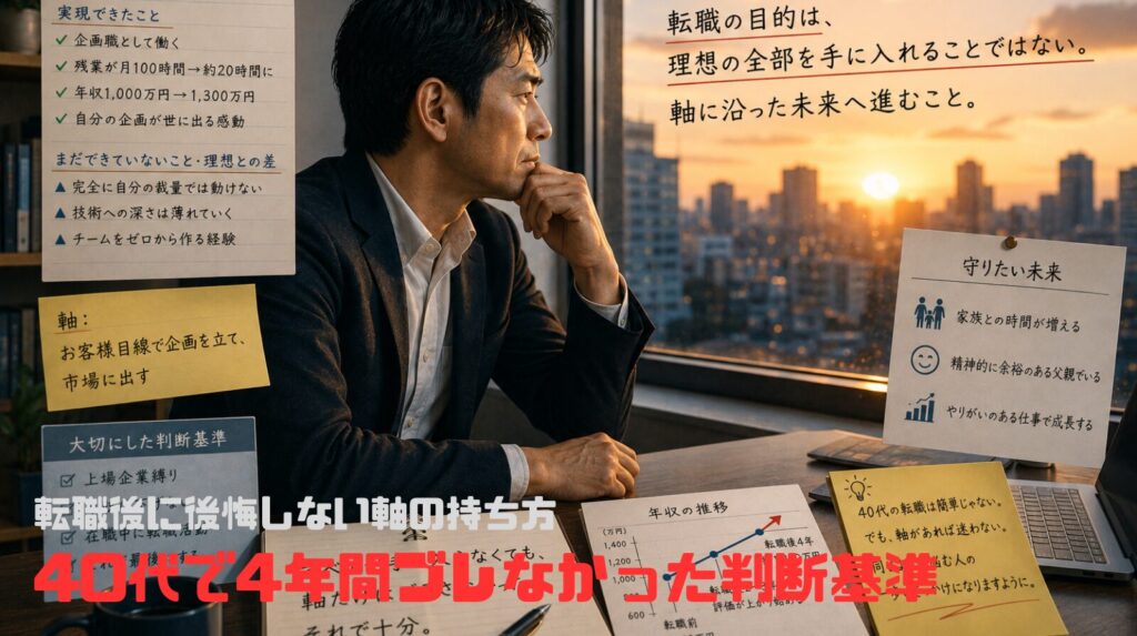 転職後に後悔しない軸の持ち方｜40代で4年間ブレなかった判断基準