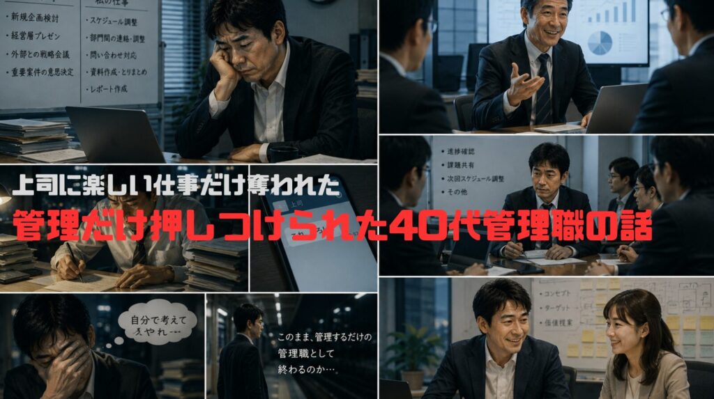 上司に楽しい仕事だけ奪われた｜管理だけ押しつけられた40代管理職の話